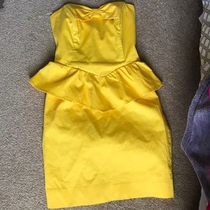 Yellow Peplum Dress